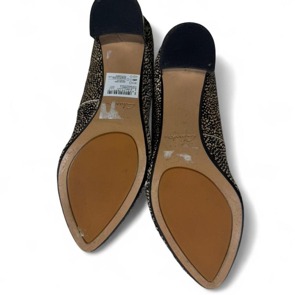 Clarks Narrative genuine dyed cow haircalf leather pumps heels size 8 - Picture 4 of 8